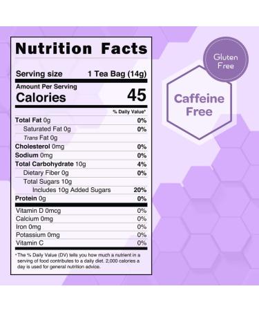 True Honey Lavender Lemonade Tea Bags - Organic Chamomile Tea with Honey Crystals for Relaxation and Stress Relief - Caffeine-Free Herbal Tea Sachets - 24 Count - Buy Online on SooperMarket.com