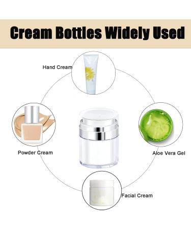 50ML Round Airless Cream Pump Containers Refillable Empty Cream Dispenser Jars Plastic Cream for Lip Balm Sample - Buy Online on SooperMarket.com