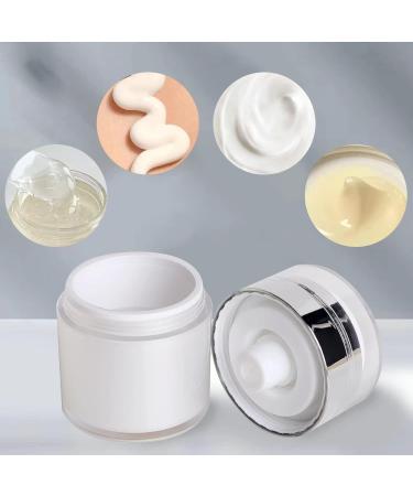 2 Pack 1.7 Oz Airless Pump Jars Vacuum Cosmetic Travel Containers | Refillable Empty Acrylic Make Up Sample Containers | White 50ml (1.7 oz / 50ml) - Buy Online on SooperMarket.com