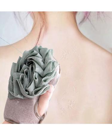 Shower Washcloth Glove Dual Sided Back Scrubber with Bath Flower Deep Cleaning Handheld Exfoliating Towel for Shower Soft and Durable Exfoliating Gloves for Men Women Skin Care