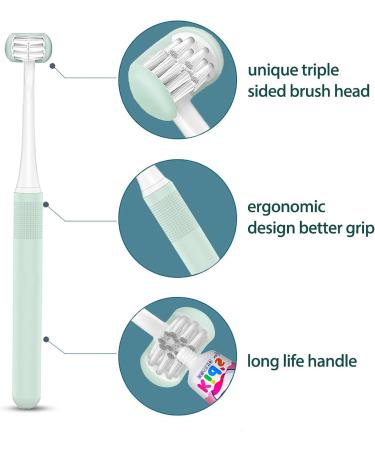 FOREVIVE Toddler Toothbrush 3 Side Kids Tooth Brush Baby Toothbrush with Soft Bristles Soft and Gentle for Complete Tooth and Gum Care - Buy Online on SooperMarket.com