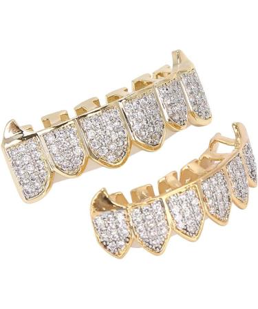 Brass Galvanized Messing Teeth Set - Hip-Hop Props & Halloween Accessories | Two-Color Decoration - Buy Online on SooperMarket.com