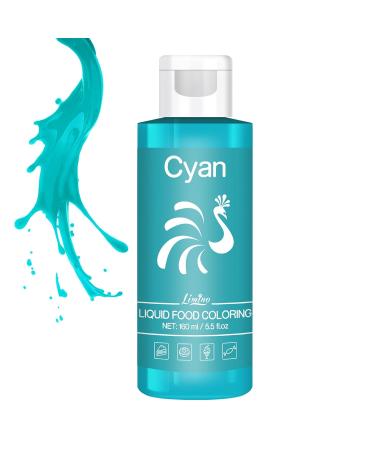 Premium Cyan Food Coloring - 160ml Sugar-Free Liquid Dyes for Cakes Baking Cookies Macarons DIY Slime & More | International Shipping Available - Buy Online on SooperMarket.com