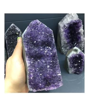 Stone Crafts Natural Amethyst Geode Quartz Cluster Crystal Specimen kaixun (Size : 700-800g)
