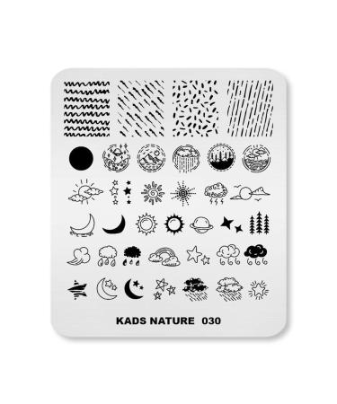 Alexnailart Nail Stamping Plate Nail Art Weather Sun Moon Rain Clouds Landscape Image Template Transfer Stencil Manicure Print Nagel Art Diy Tool NA030