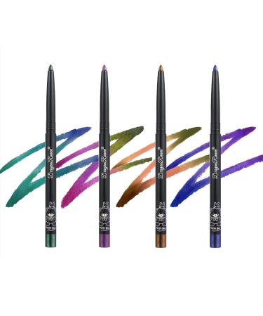 Glitter Eyeshadow Stick 4pcs Cream Eyeshadow Pencil Crayon Waterproof Smudge Proof Long Lasting Shimmer High Pigmented Eye Brightener Multiuse Makeup Eye Shadow Highlighter Blush Stick #052