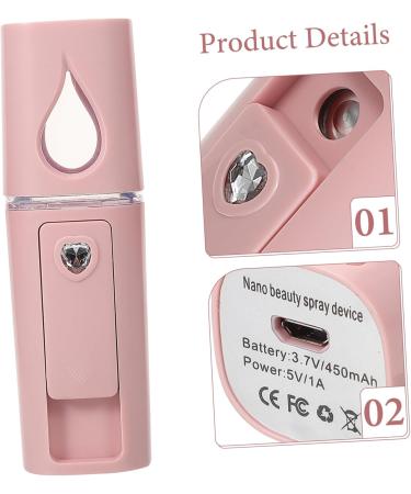 Baluue Hydrating Beauty Instrument Face Mister Mini Face Steamer Personal Humidifier for Face Abs Pink - Buy Online on SooperMarket.com