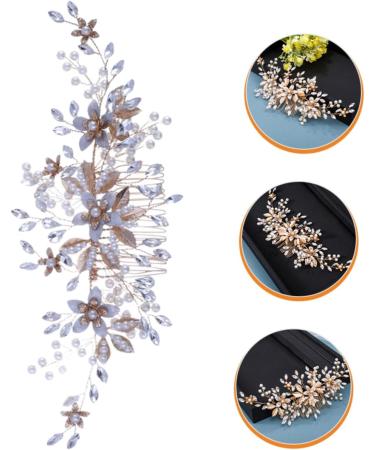 PLAFOPE Headgear Bridal Hair Accessories Bride Headdress Bride Wedding Headdress Wedding Pearl Hair Comb Bridal Headpieces for Wedding Bridal Hair Comb Wedding Headpiece for Bride - Buy Online on SooperMarket.com