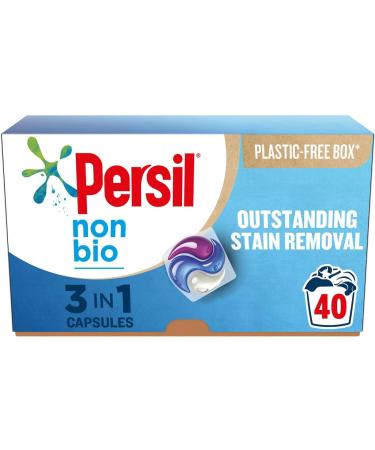 Persil XL 3-In-1 Washing Capsules All New Outstanding Stain Removal Even In Cold Washes With Triple Action Cleaning All In One Power Washing Capsules 40 Washes (Non-Bio Buy 2) - Buy Online on SooperMarket.com