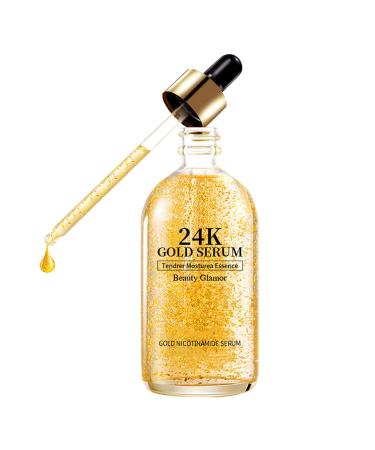 24K Gold Niacinamide Serum Anti Wrinkle Serum - Collagen Serum for Face Hydrating Serum Anti Aging Serum for Face - Serums Skincare Reduce Fine Lines & Wrinkles Plumper Appearance Non-Greasy Formula