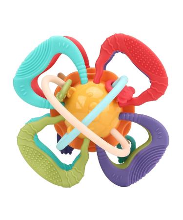 Manhattan Ball Plastic Cement Baby Teether - Lightweight Sensory Toy for Infant Teethers - Buy Online on SooperMarket.com
