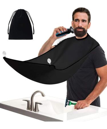Allmay Beard Apron for Beard Styling - Collecting Cloth for Hair - Beard Bib for Men's Gift Beard Bib for Shaving Black New 1