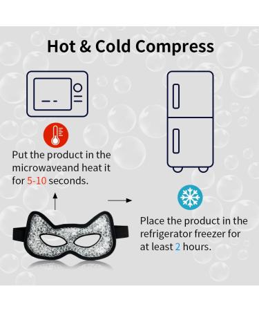 Cooling Eye Mask - Gel Hot Cold Therapy for Puffy Eyes Dry Eyes Headaches Migraines & Dark Circles (2 Pack - Blue & Black - Buy Online on SooperMarket.com