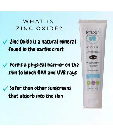 TotLogic Natural Mineral Sunscreen for Kids SPF 30 3 oz | Biodegradable & Reef Safe Zinc Oxide | Organic Sunblock for the Whole Family | Hypoallergenic & Water Resistant - Buy Online on SooperMarket.com