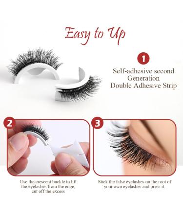 2 Pairs Self-Adhesive Eyelashes & 10PCS Replacement Glue Strips - Reusable Waterproof Natural Look | International Shipping Available - Buy Online on SooperMarket.com