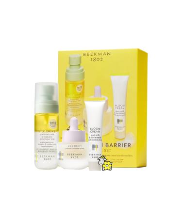 Beekman 1802 Goat Milk Minis Kid Skincare Set - Squalene Toner Ceramide Serum Barrier Repairing Moisturizer - Travel-Friendly - Fragrance Free - Cruelty Free