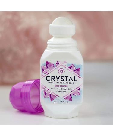 CRYSTAL Unscented Mineral Deodorant Roll-On - 24-Hour Odor Protection, Aluminum & Paraben Free, 2.25 FL OZ - Buy Online on SooperMarket.com