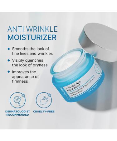 goPure Glyco-Peptide Anti-Wrinkle Face Cream - Hydrating Hyaluronic Acid Moisturizer with Glycolic Acid Peptides & Vitamin E - Anti-Aging Facial Cream 1.7 fl oz - Buy Online on SooperMarket.com