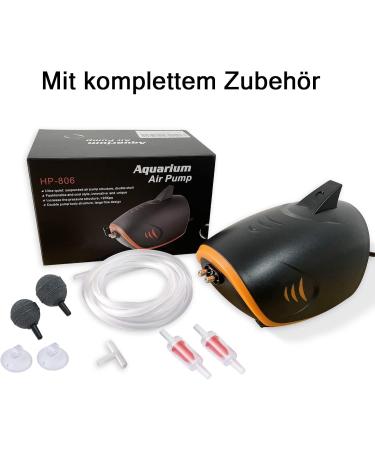 Fedour 4W Quiet Aquarium Air Pump - Dual Output Oxygen Pump for 50-700L Fish Tanks with LED Decor & All Accessories - Buy Online on SooperMarket.com