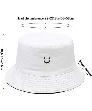 Malaxlx Unisex Reversible Smile Face Bucket Hat for Beach, Fishing, and Outdoor Activities - Buy Online on SooperMarket.com