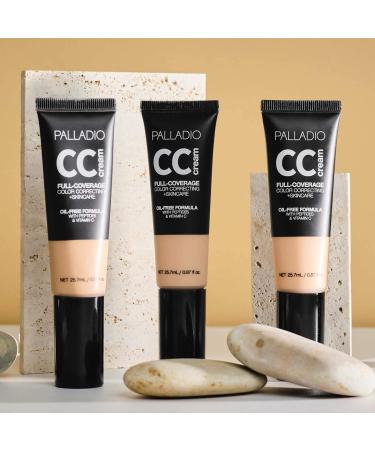 Palladio Full-Coverage CC Cream with Peptides & Vitamin C - Correct Redness, Uneven Skin Tone - Medium 30N Neutral Undertone - Buy Online on SooperMarket.com