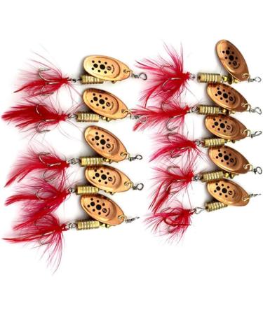 10PCS Spinner Lures Metal Bait Sequins Spinner Fishing Lures Fishing Lures Fishing Accessories Fishing Spinners Lifelike Fishing Bait Crankbaits Set for Outdoor Fishing Red - Buy Online on SooperMarket.com
