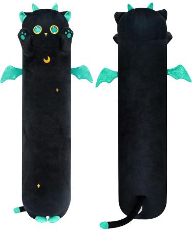 Mewaii 90cm Black Plush Cat Toy | Cuddly Long Kittens with Big Eyes - Perfect Gift & Soft Pillow - Buy Online on SooperMarket.com
