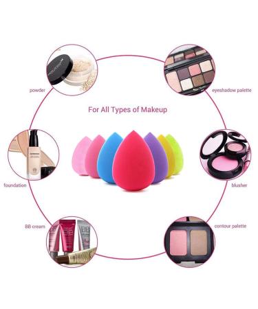 OWQ 10-Piece Beauty Makeup Sponge Blender Set - Non Latex Soft Foundation Blending Sponges for Cream, Powder, and Liquid Makeup - Multi-colored - Buy Online on SooperMarket.com