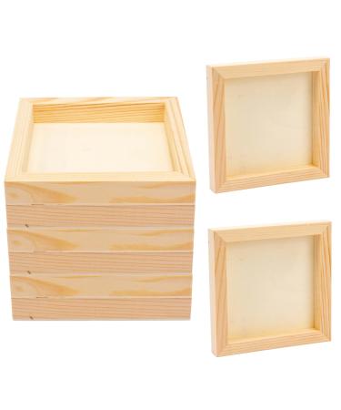 8 Pieces Wood Panels 6 x 6 Inch Square Unfinished Wood Canvas Wooden Paint Pouring Panel Boards for Painting Drawing Home Decor