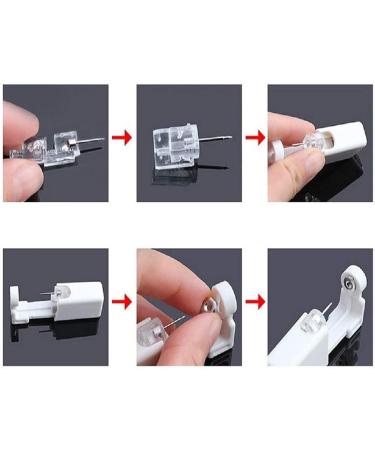 Silmy 2 Pack Ear Piercing Kit - Disposable Self Piercing Gun with Ear Stud & Clean Tool - Nose Studs Cartilage Tragus Helix Piercing Gun - Silver White1 - Buy Online on SooperMarket.com
