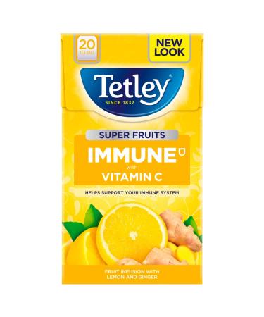 Tetley Super Fruits Immune Lemon & Ginger 20 Tea Bags
