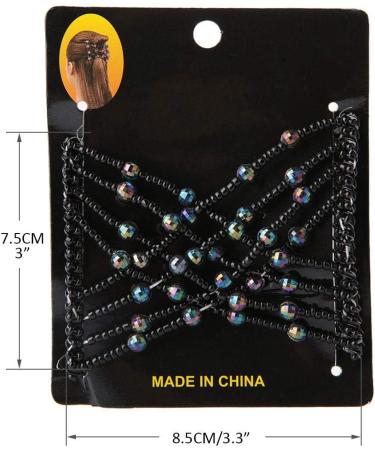 BORDSTRACT Magic Hair Comb Elastic Beaded Double Comb Hair Clip for Long Lasting Updo Popular Hairstyles (Black) Random - Buy Online on SooperMarket.com
