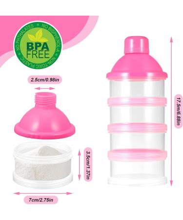 Milk Powder Dispenser Pots - BPA Free Formula Container for Travel & Outdoor Activities (Pink) - Buy Online on SooperMarket.com