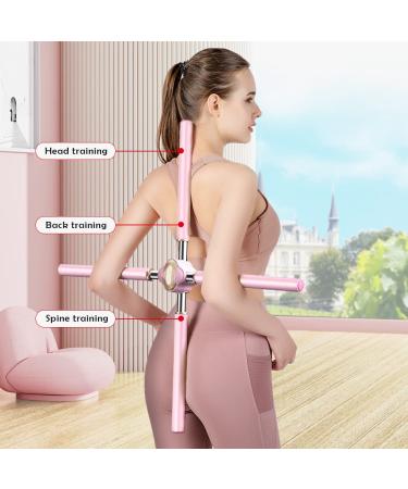 Posture Corrector Yoga Sticks - Retractable Humpback Correction Tool in Pink with Storage Bag - Buy Online on SooperMarket.com