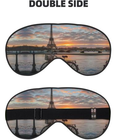 Eiffel Tower Bike Sleep Mask - Adjustable Breathable Eye Mask for Ultimate Comfort - Fashionable Travel Accessory - Buy Online on SooperMarket.com