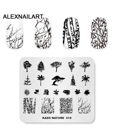 Nail Art Stamping Plate NA018 | Nature Branch & Coconut Tree Design | DIY Nail Polish Tool | International Shipping Available - Buy Online on SooperMarket.com