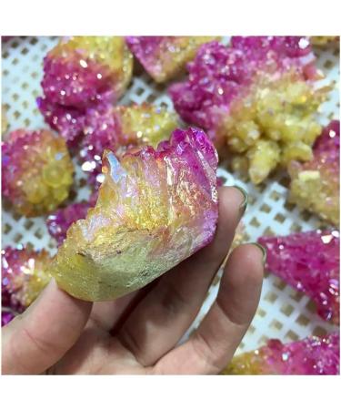 Natural Pink and Yellow Crystal Clusters electroplated mineralspecimens are Arranged Specimen Home Decorative Stone Collection a Home Collections (Size : 100-150g) - Buy Online on SooperMarket.com