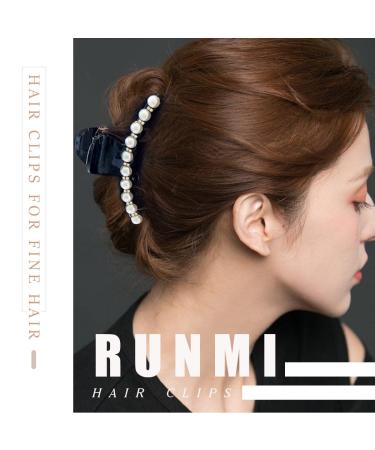 Runmi Pearl & Crystal Hair Clips - Stylish Accessories for Women & Girls (2 Pack) - Buy Online on SooperMarket.com