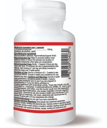 Nutridom 5-HTP 100mg 5-Hydroxy-L-tryptophan Supplement Supports Healthy Mood Balance Non-GMO Vegan Gluten-Free (60 Veggie capsules) - Buy Online on SooperMarket.com