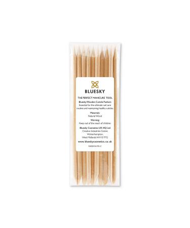Bluesky 10 Wooden Cuticle Pushers Orange Wood Sticks Double End Nail Cleaner Tool 11.5 cm/4.5 Inches