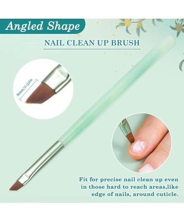 3PCS Nail Clean Up Brushes for OPI - Acetone Resistant Cuticle Cleaning Nail Art Precision Tools in Jade Green - Buy Online on SooperMarket.com