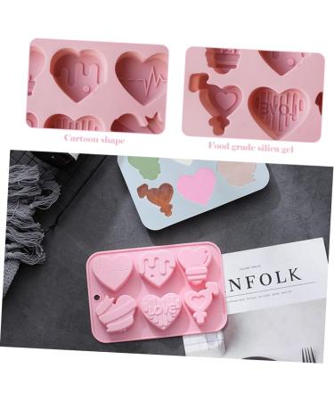 Alipis 2pcs Heart Chocolate Mold DIY Candle Mould Heart Shaped Dessert Mold Tray Mousse Pink - Buy Online on SooperMarket.com