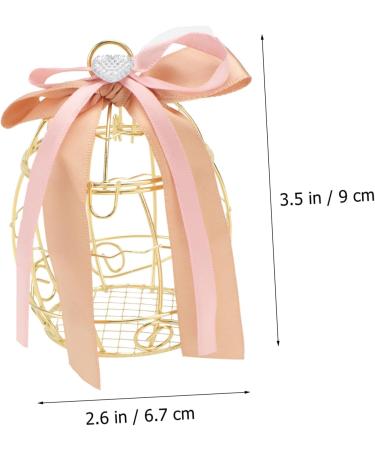 COOLHIYA Bird Cage 2pcs Box Bell Creative Treats Birdcage Wedding Sweets Birthday for Party Shaped Golden 8.3X6.7CM - Buy Online on SooperMarket.com