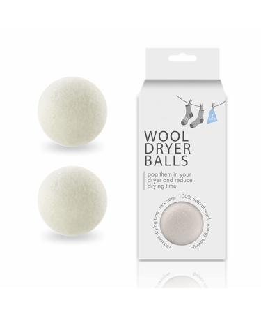Wool Dryer Balls Reusable Tumble Balls for Cloth Cleaning Anti Static Natural Fabric Softener White 100% Natural Organic Laundry Balls Reduce Dry Time Noise Wrinkle and Energy 7cm (2)