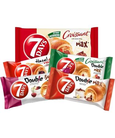 7 Days Combo| Croissant Hazel nut max | Max Croissant CACAO | Double Max Croissant Cocoa&Vanilla | Double Max Croissant Strawberry&Vanilla | Double Max Croissant Cherry&Vanilla | 80G