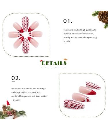 Vatocu Christmas False Nails - Short Red Press on Nails with Snowflakes, Elk, and Snowman Designs - 24pcs for Women and Girls - Buy Online on SooperMarket.com