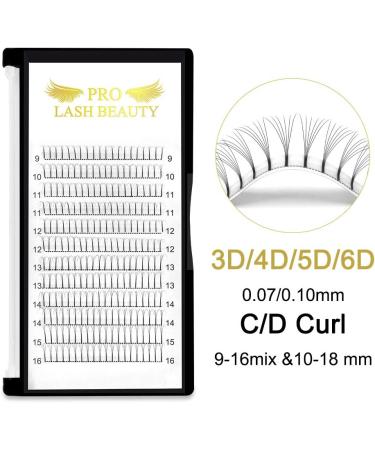 3D Pre Made Fan Eyelash Extensions 0.10 for Russian Volume - C D Curl 8-15mm Mix - Buy Online on SooperMarket.com
