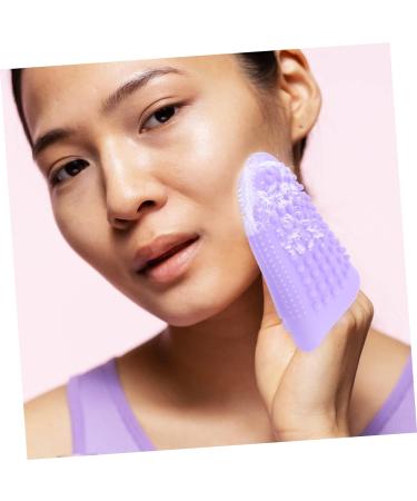 Beavorty Cleansing Massage Finger Cots Cleansing Facial Brush Skin face Scrubber for Women deep Cleaning Brush face wash Scrubber face Lotion for Women Silica Gel Makeup Remover Miss pores Violet 11.8X10CM - Buy Online on SooperMarket.com