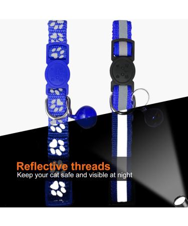 Tagme Cat Neck Band - 2 Pack Customizable Cat Necklace with Safety Clasp & Bell | Adjustable 18-31 cm Navy Blue - Buy Online on SooperMarket.com