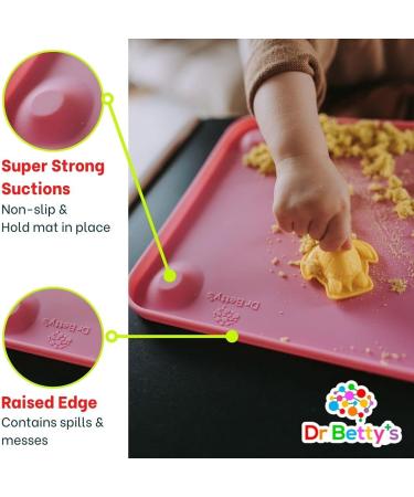 Dr. Betty's Educational Silicone Placemat for Babies, Toddlers, Kids - Non-Slip, Dishwasher Safe, Food Grade | Pink Letters - Buy Online on SooperMarket.com